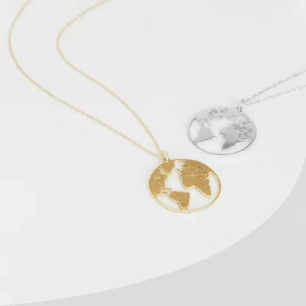 Gold Filled Sterling Silver Earth Necklace - Picture 2 of 3
